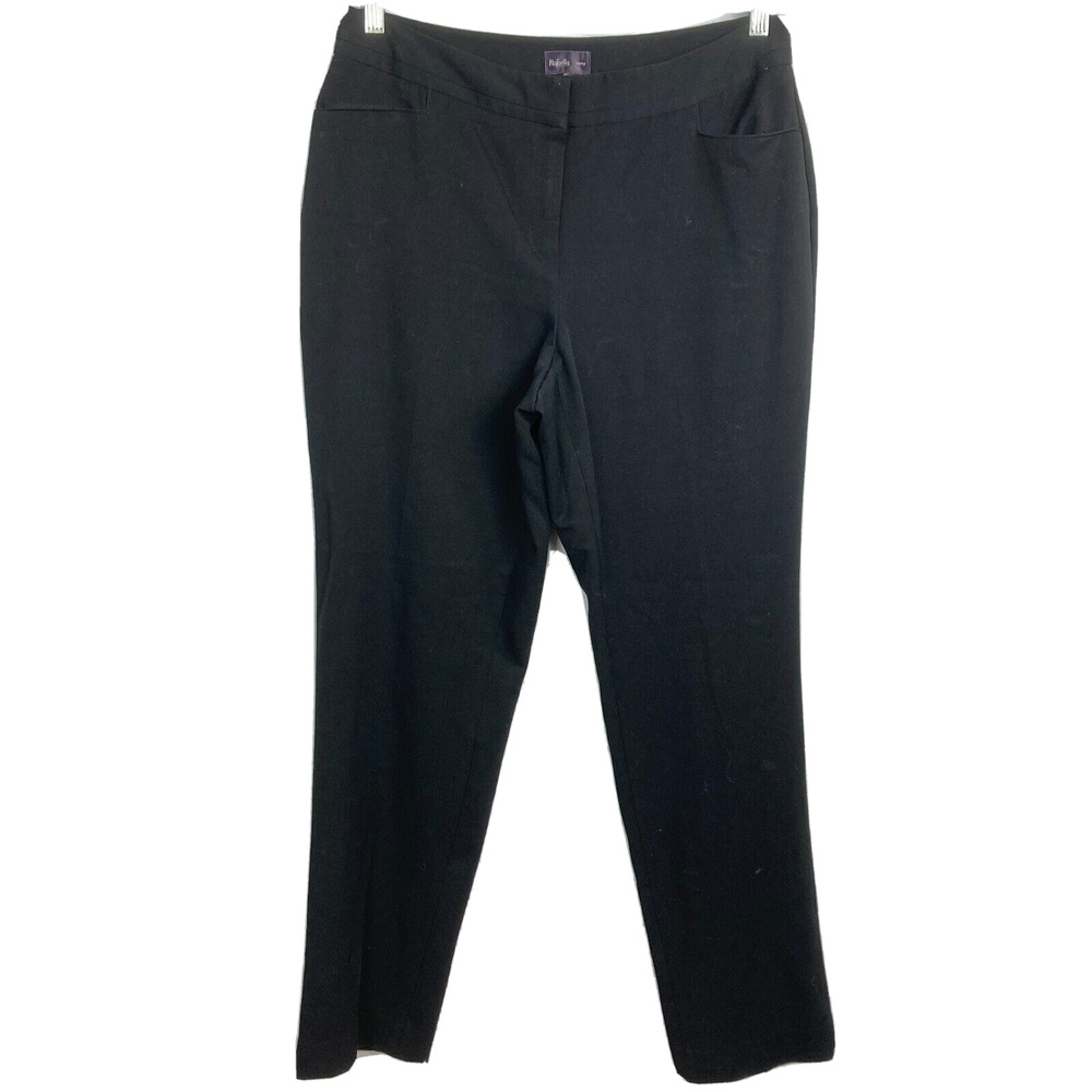 Rafaella Pants Womens Sz 12P Petite Black Curvy Fit Slim Dress Stretch Pockets